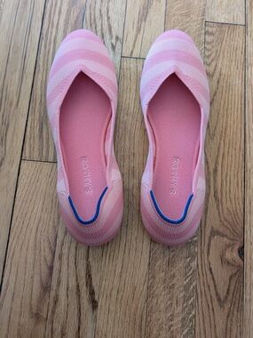 Rothy's Pink Striped Knit Ballet Flat